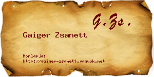 Gaiger Zsanett névjegykártya